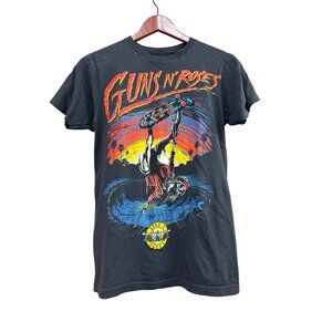 Guns N Roses Paradise City Skeleton T-Shirt Black Cotton Small